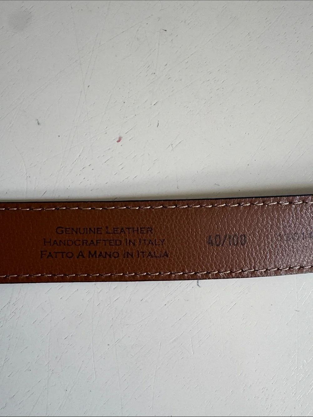 Joseph Abboud Black Italian Leather 40” Belt with Brown Inner Lining